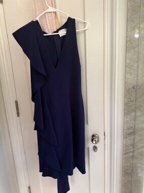 Solace London Navy Ruffle Dress